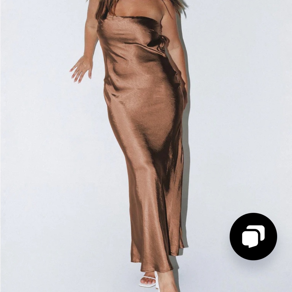 Princess Polly Brown/Copper Strapless Dress